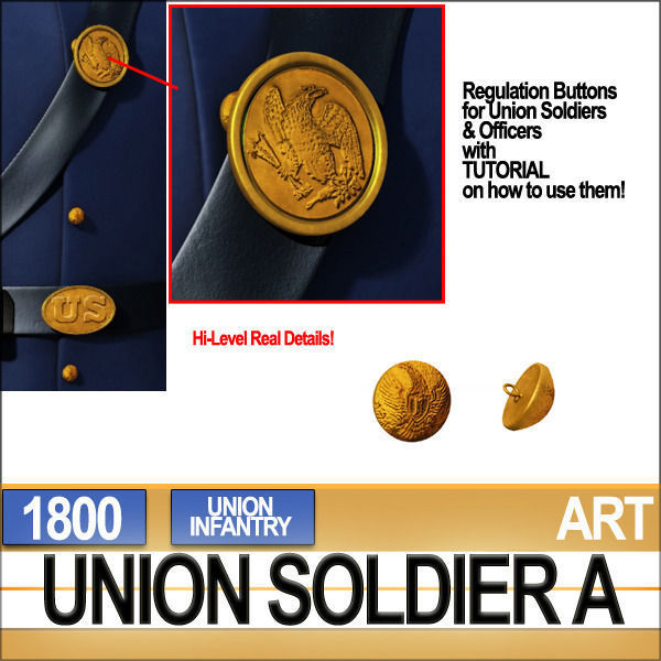 Civil War Union Soldier A Infantry 3D model_1