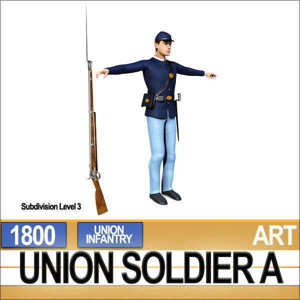 Civil War Union Soldier A Infantry 3D model_12