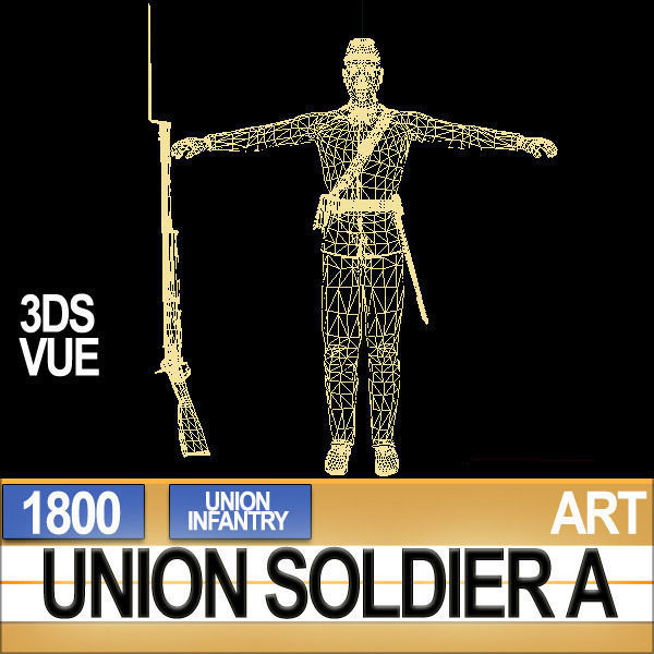 Civil War Union Soldier A Infantry 3D model_15