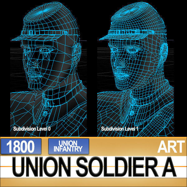 Civil War Union Soldier A Infantry 3D model_3
