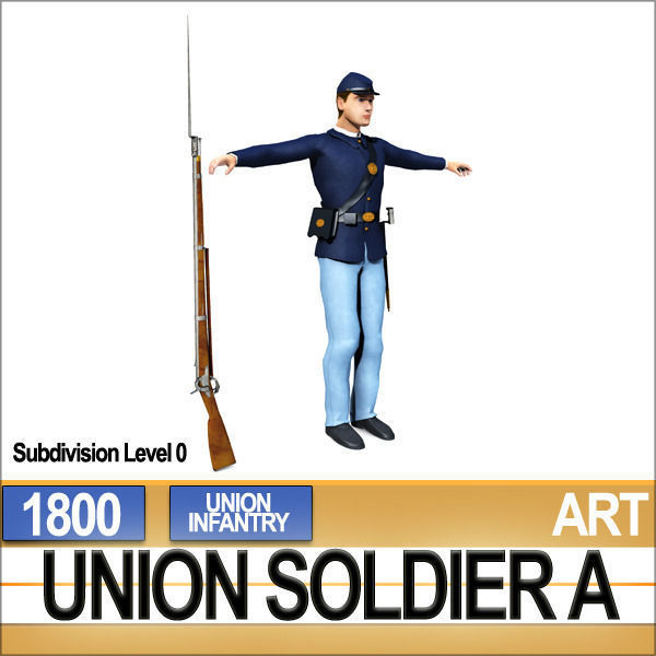 Civil War Union Soldier A Infantry 3D model_5