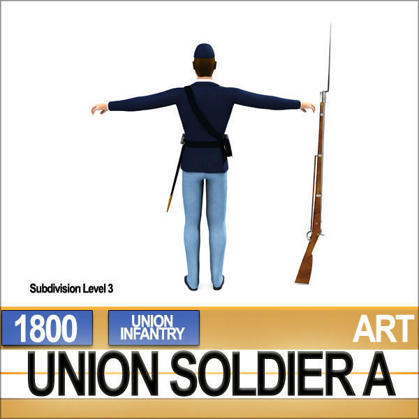 Civil War Union Soldier A Infantry 3D model_13
