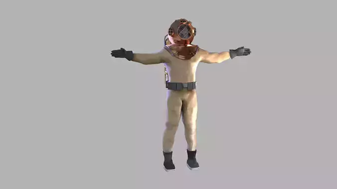 Retro diver 3D model