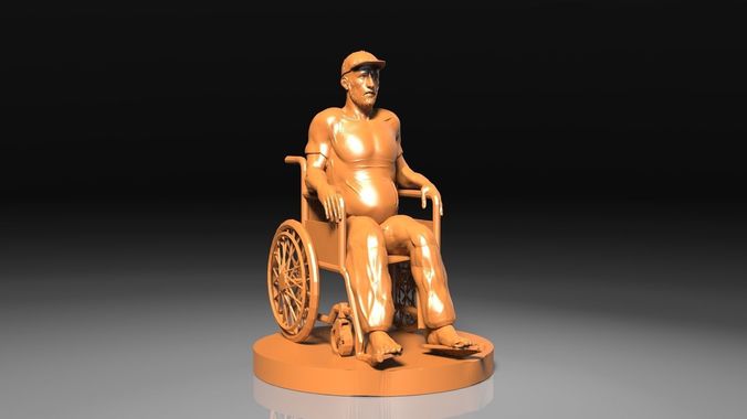 Man in Wheelchair 3D print model