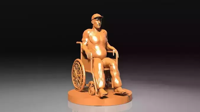 Man in Wheelchair 3D print model