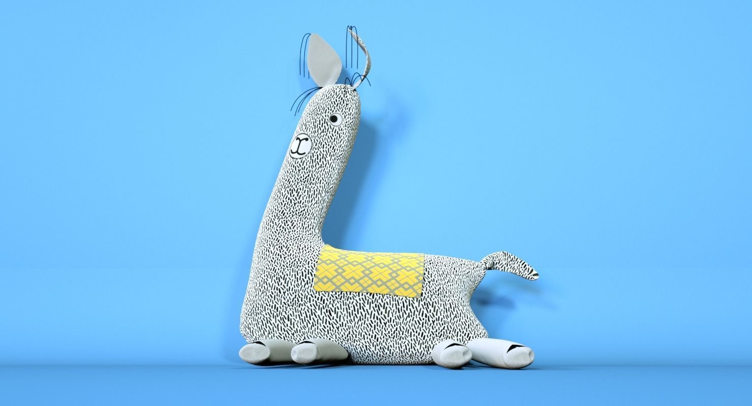 Soft Toy Of  Lama 3D model_3