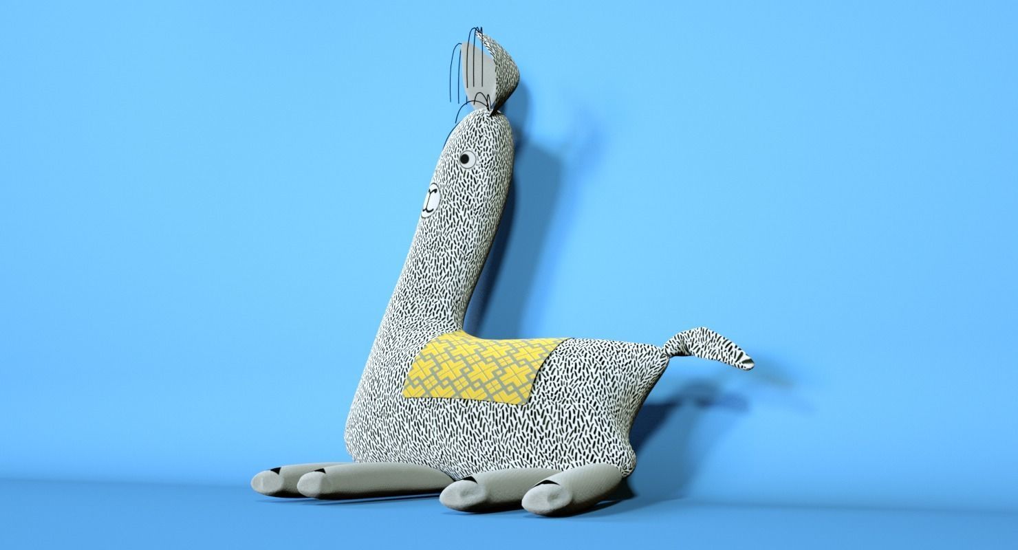Soft Toy Of  Lama 3D model_4