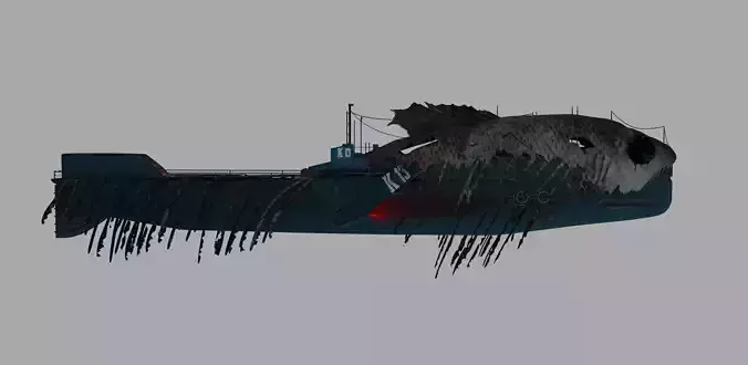 Submarine camouflaged with fish skin - Queen of Depths 3D model