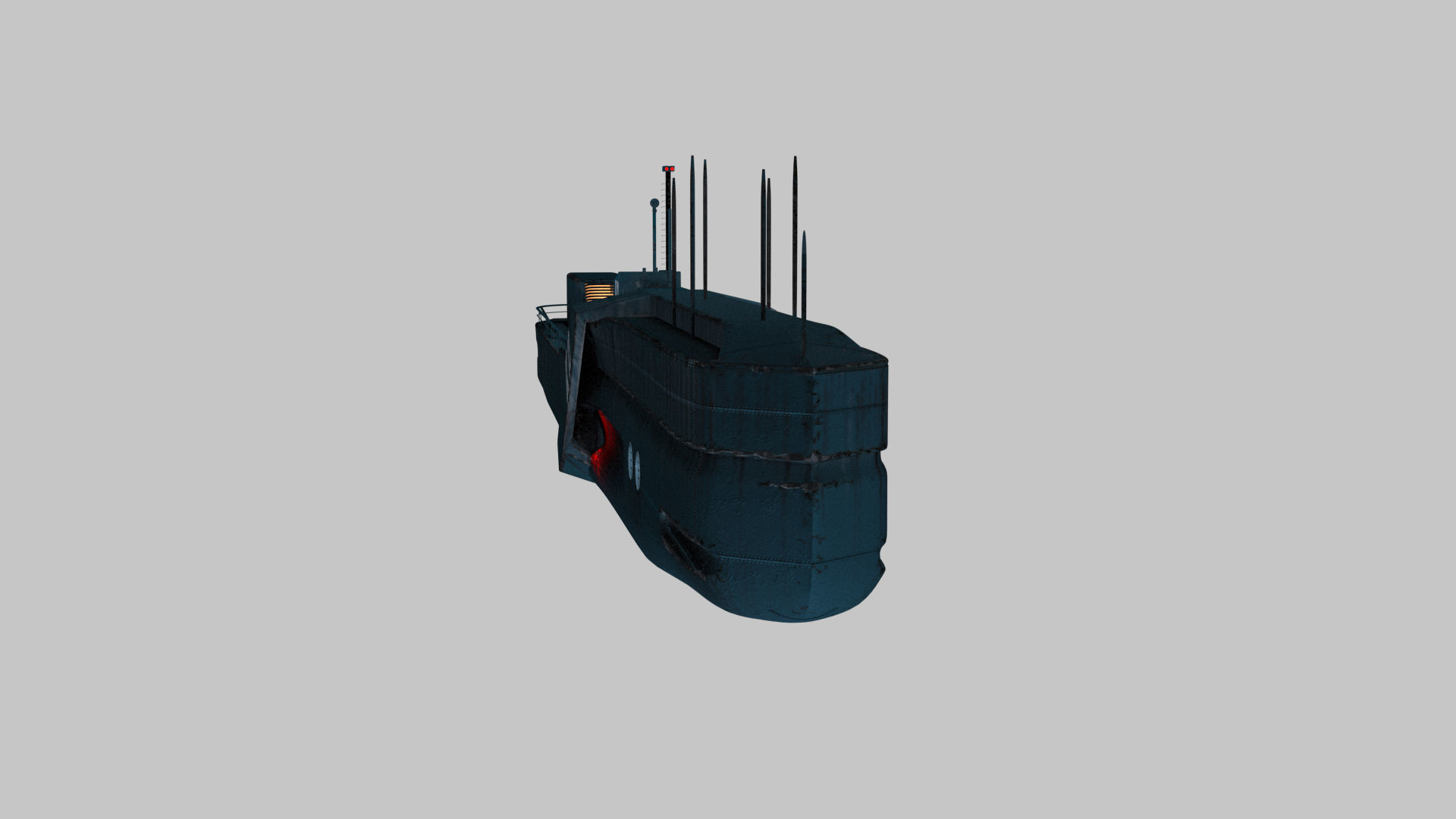 Military submarine 3D model_2