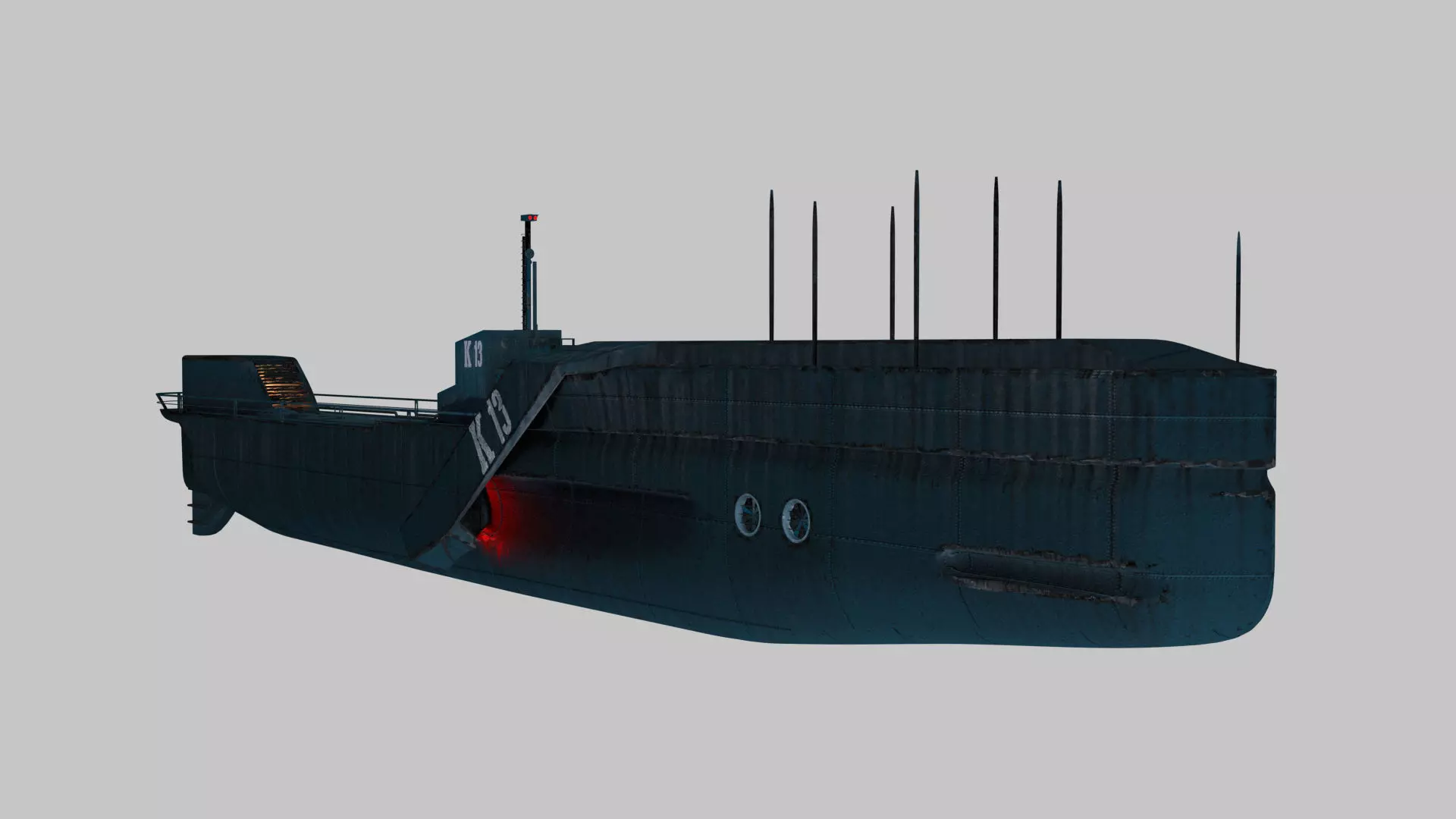Military submarine 3D model_0