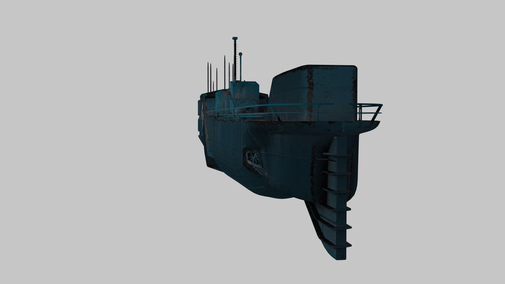 Military submarine 3D model_4