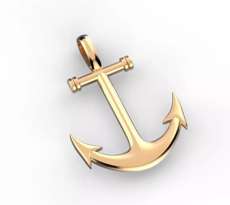 Anchor pendant 3D print model_0