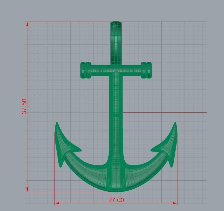 Anchor pendant 3D print model_1