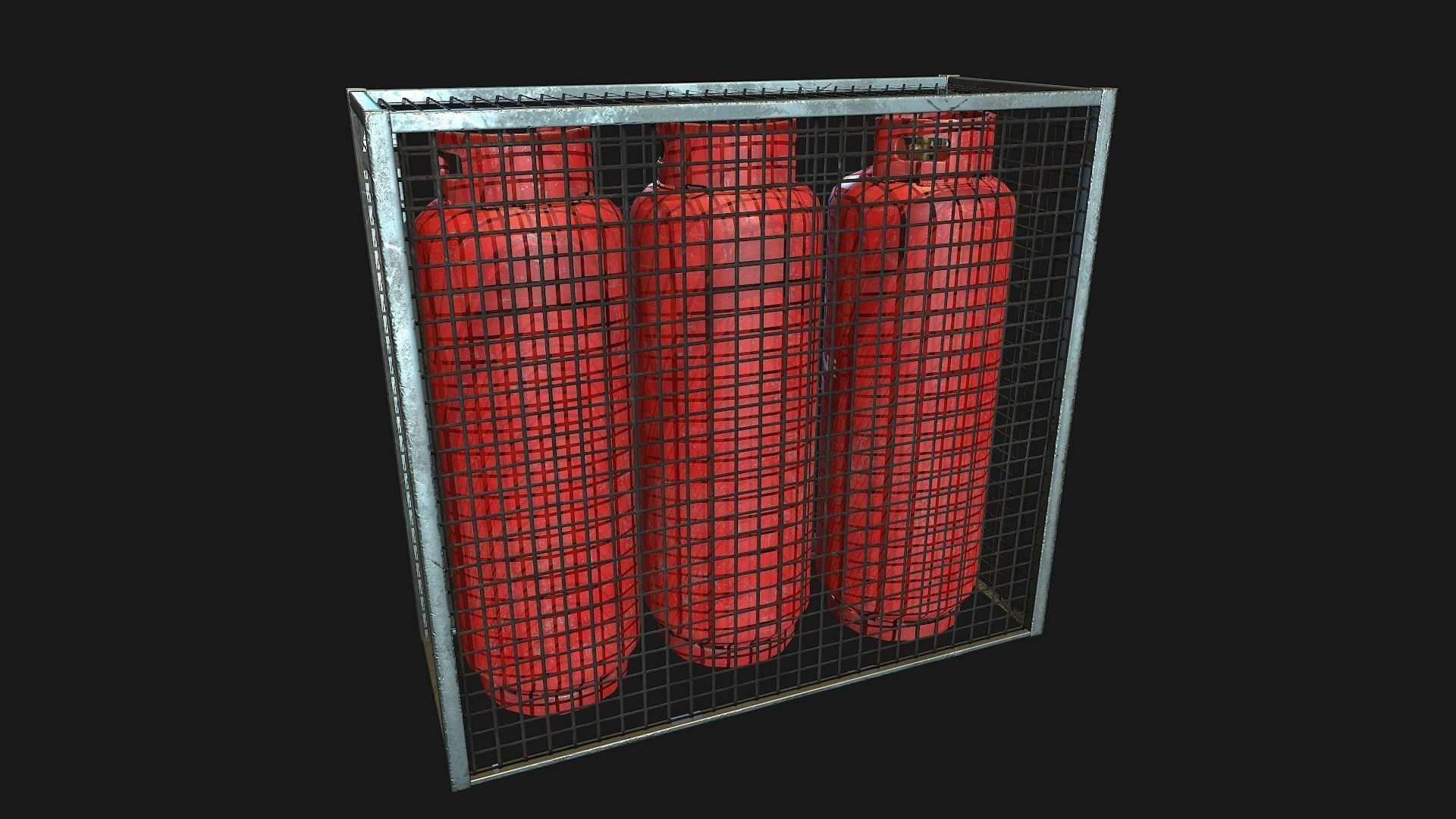 Low Poly PBR Gas Bottle Complete Collection Low-poly 3D model_29