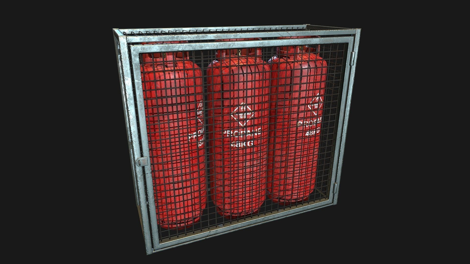 Low Poly PBR Gas Bottle Complete Collection Low-poly 3D model_28