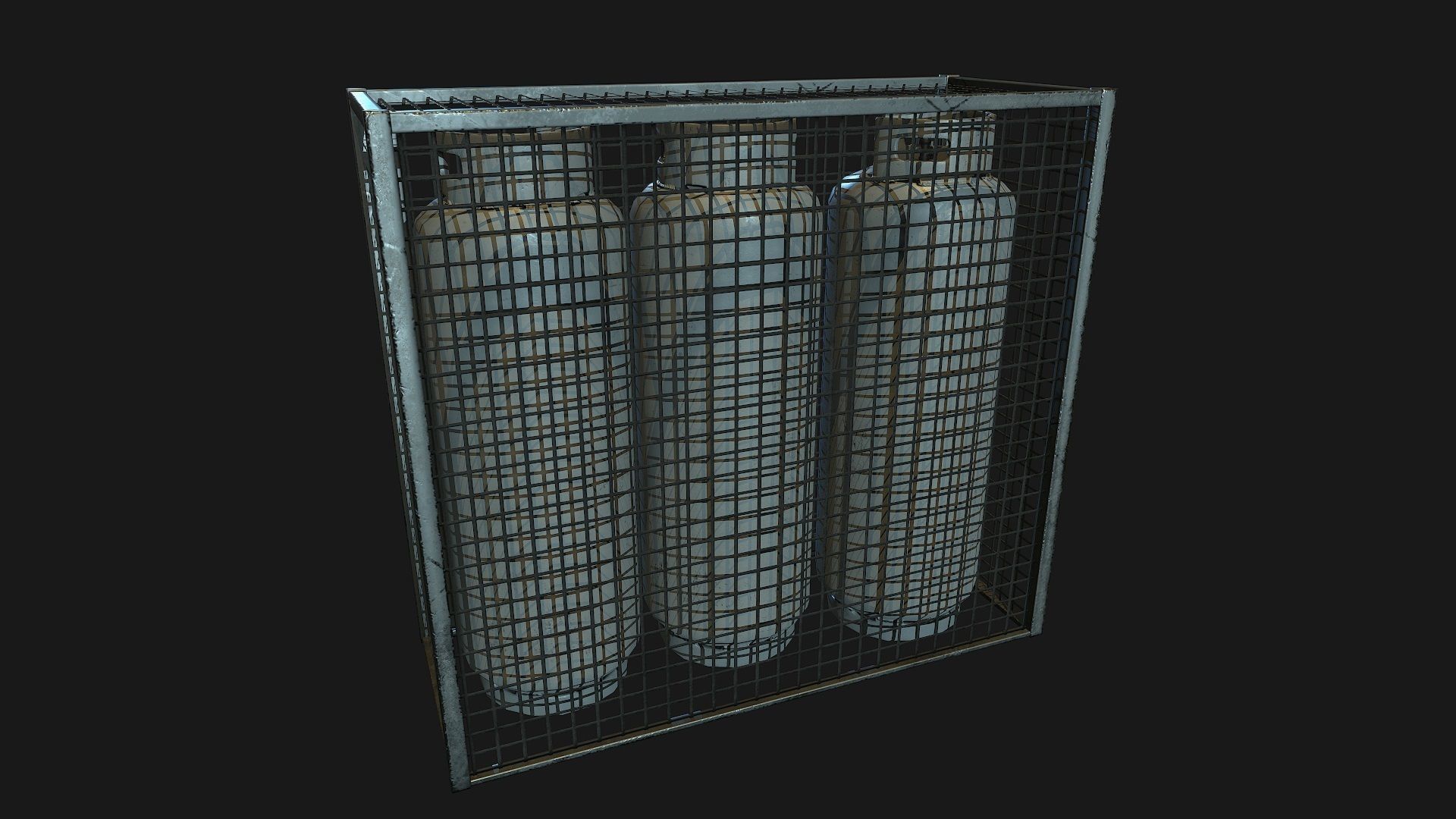 Low Poly PBR Gas Bottle Complete Collection Low-poly 3D model_32