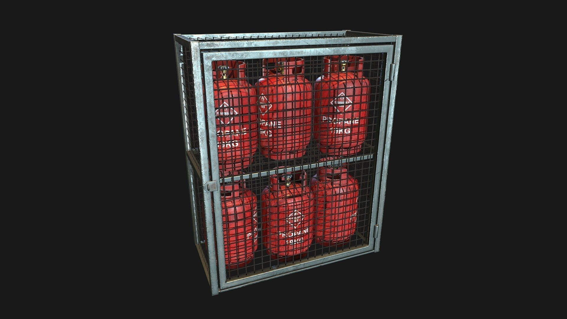 Low Poly PBR Gas Bottle Complete Collection Low-poly 3D model_15