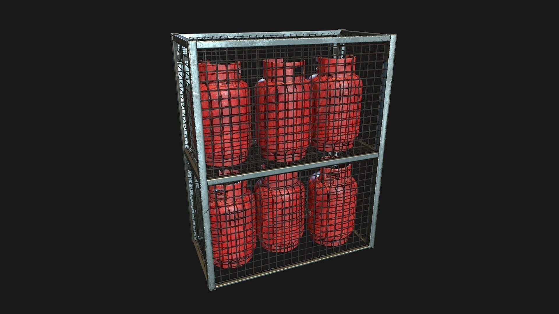 Low Poly PBR Gas Bottle Complete Collection Low-poly 3D model_16