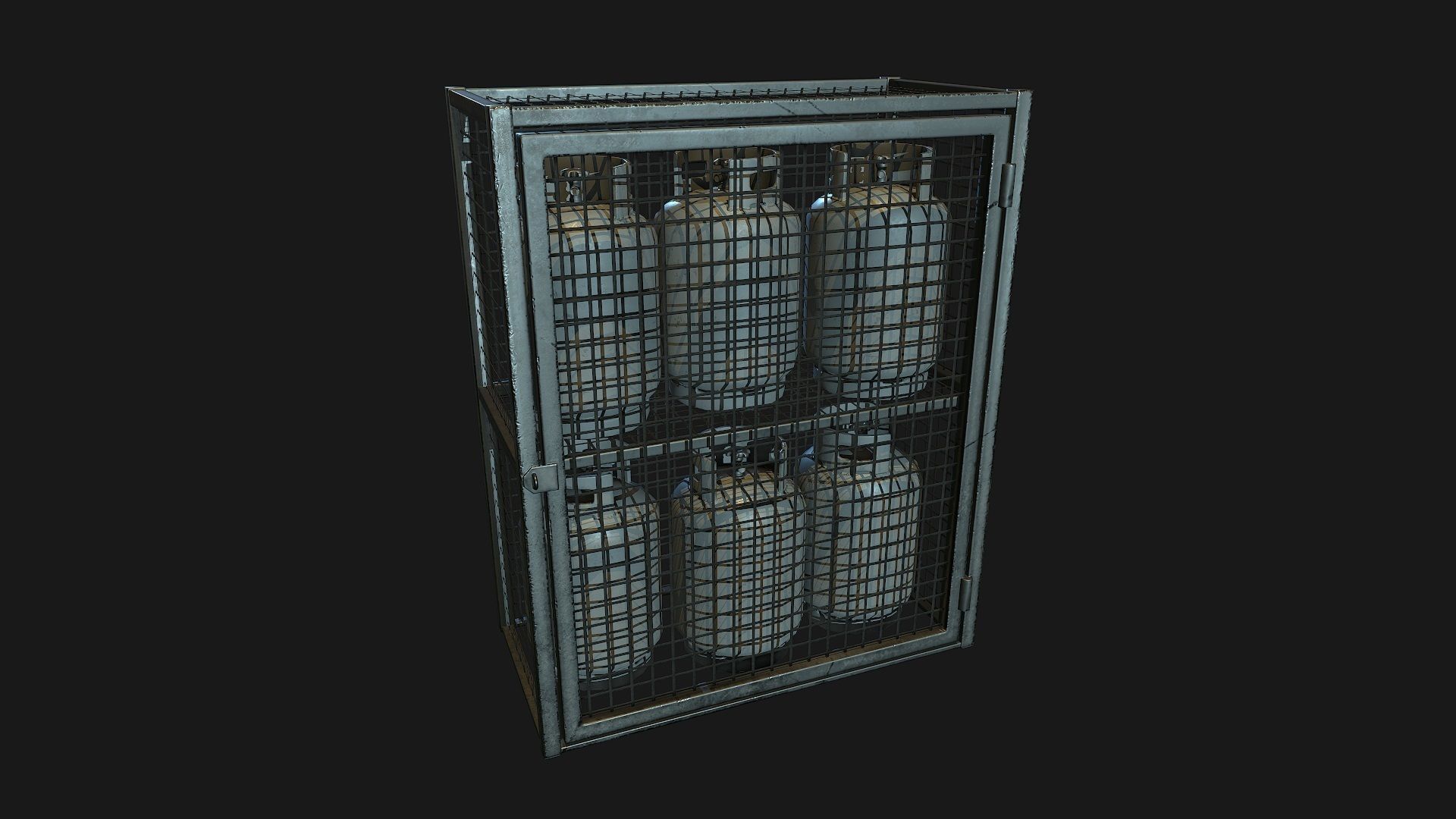 Low Poly PBR Gas Bottle Complete Collection Low-poly 3D model_17