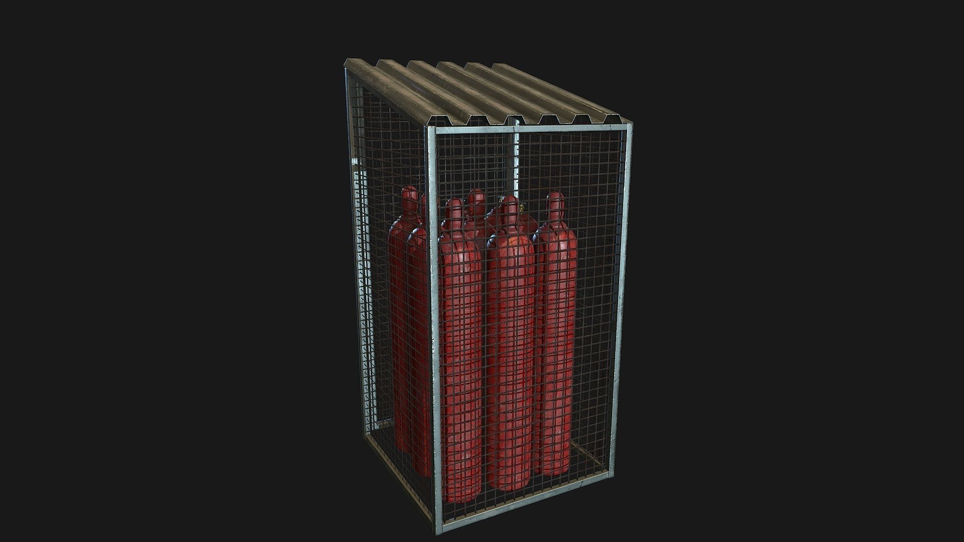 Low Poly PBR Gas Bottle Complete Collection Low-poly 3D model_47