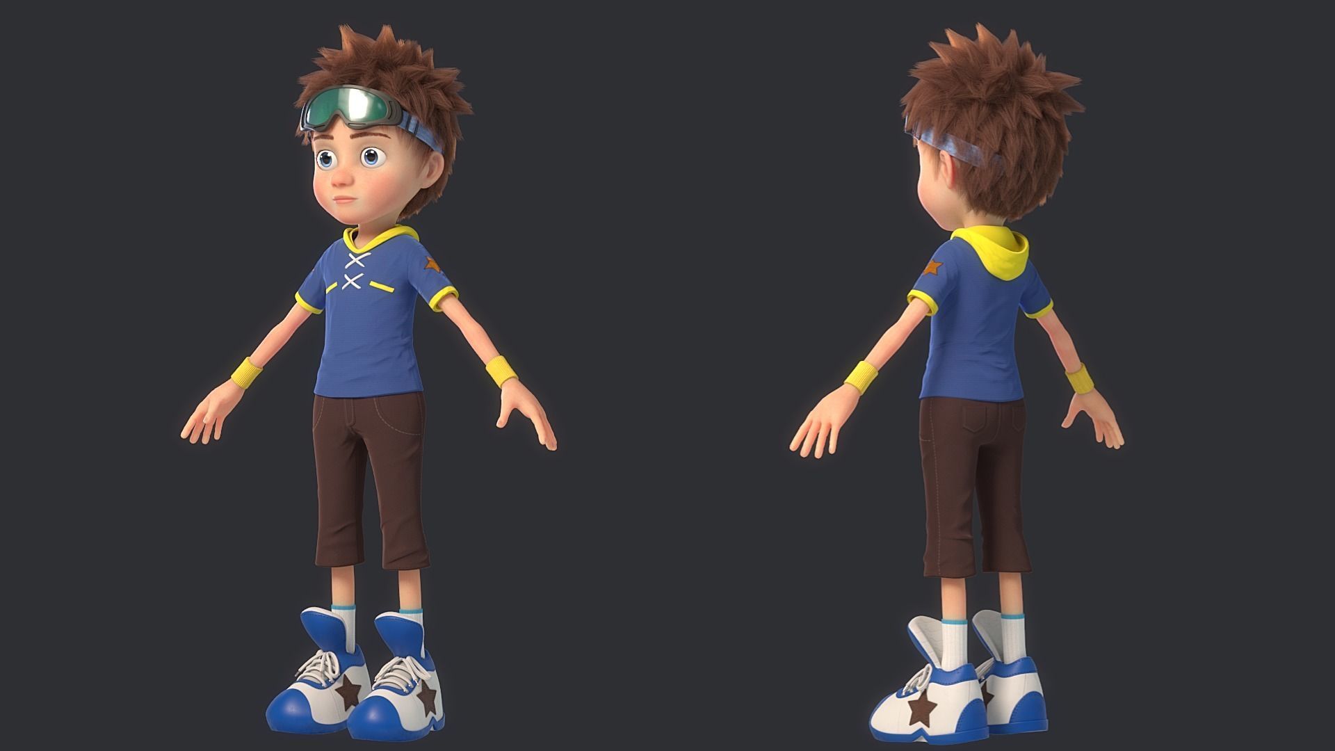 Cartoon Boy Rigged 3D model_6