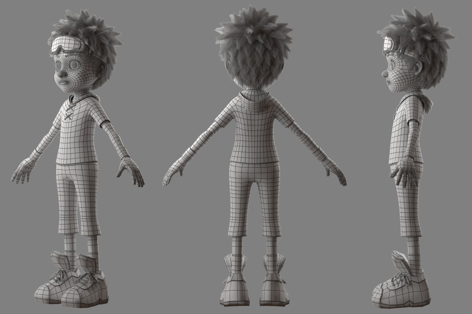 Cartoon Boy Rigged 3D model_14