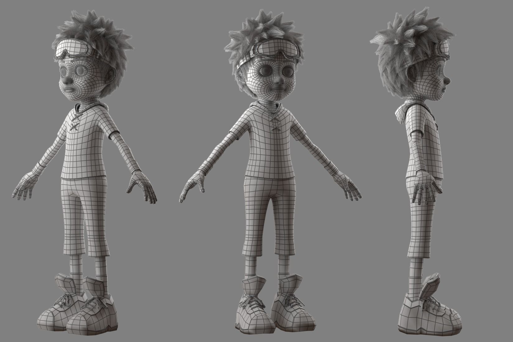 Cartoon Boy Rigged 3D model_15