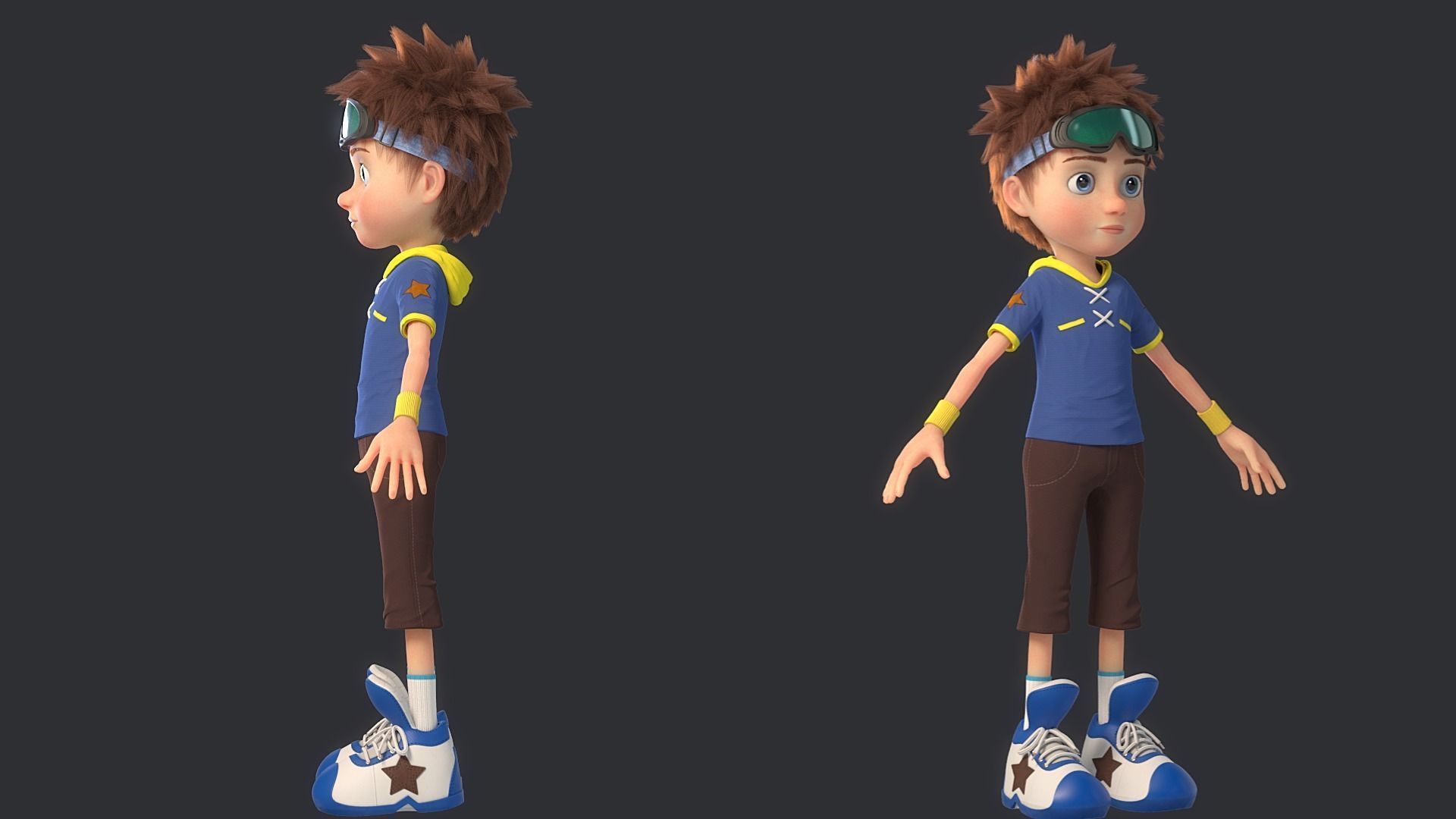 Cartoon Boy Rigged 3D model_7