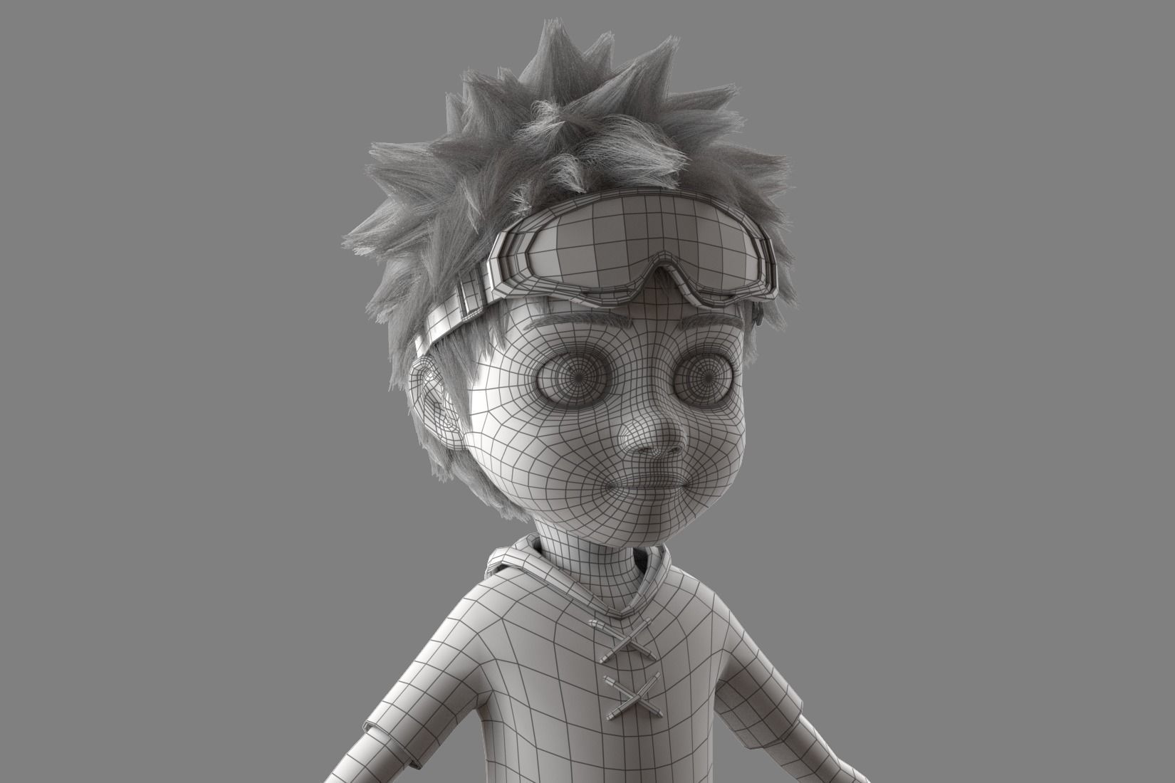 Cartoon Boy Rigged 3D model_8