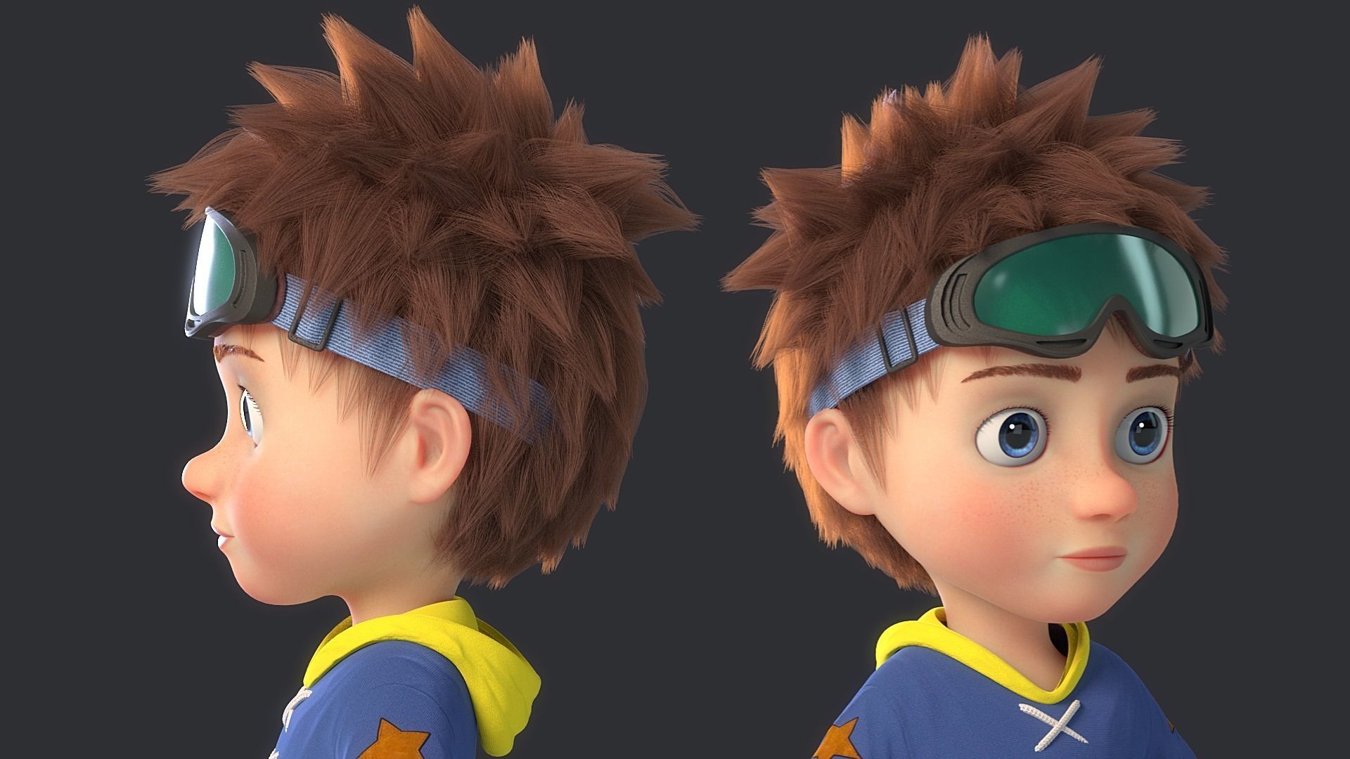 Cartoon Boy Rigged 3D model_4