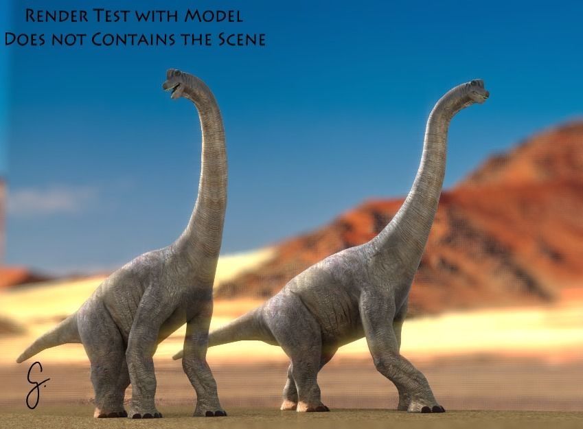 Brachiosaur Low-poly 3D model_5