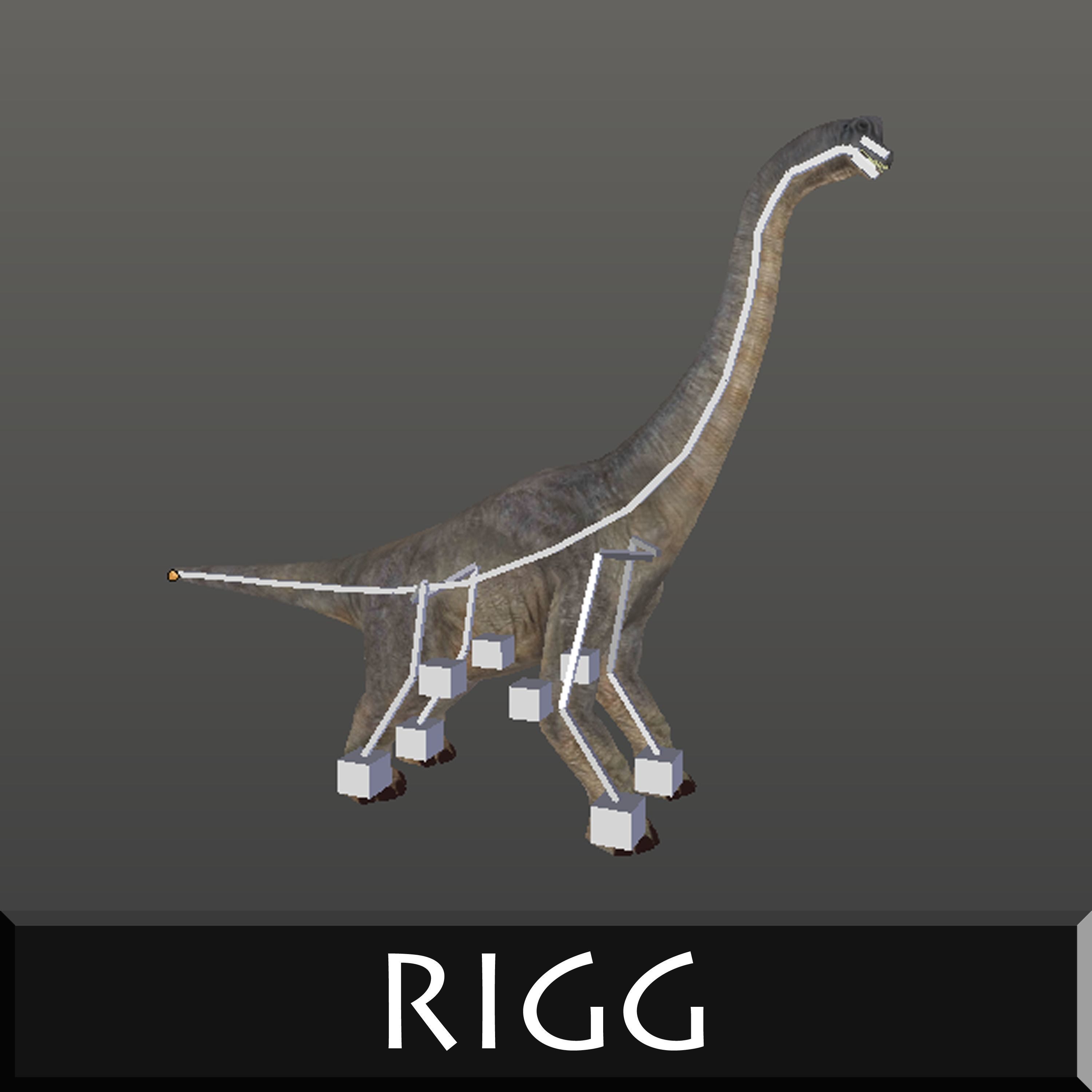 Brachiosaur Low-poly 3D model_4