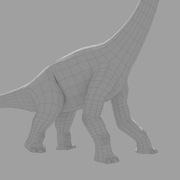 Brachiosaur Low-poly 3D model_3