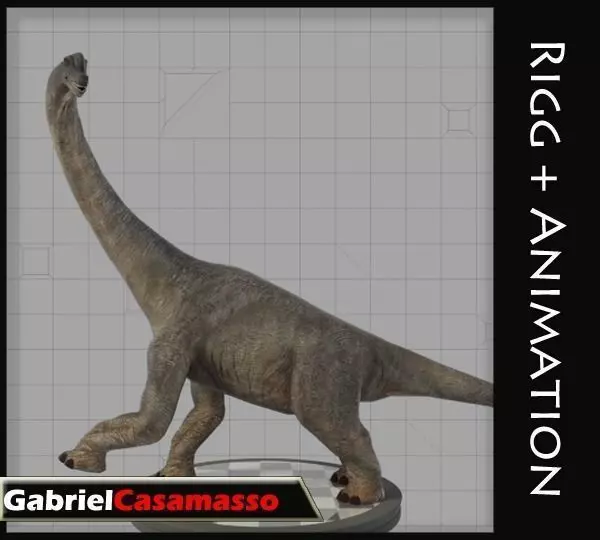 Brachiosaur Low-poly 3D model_0