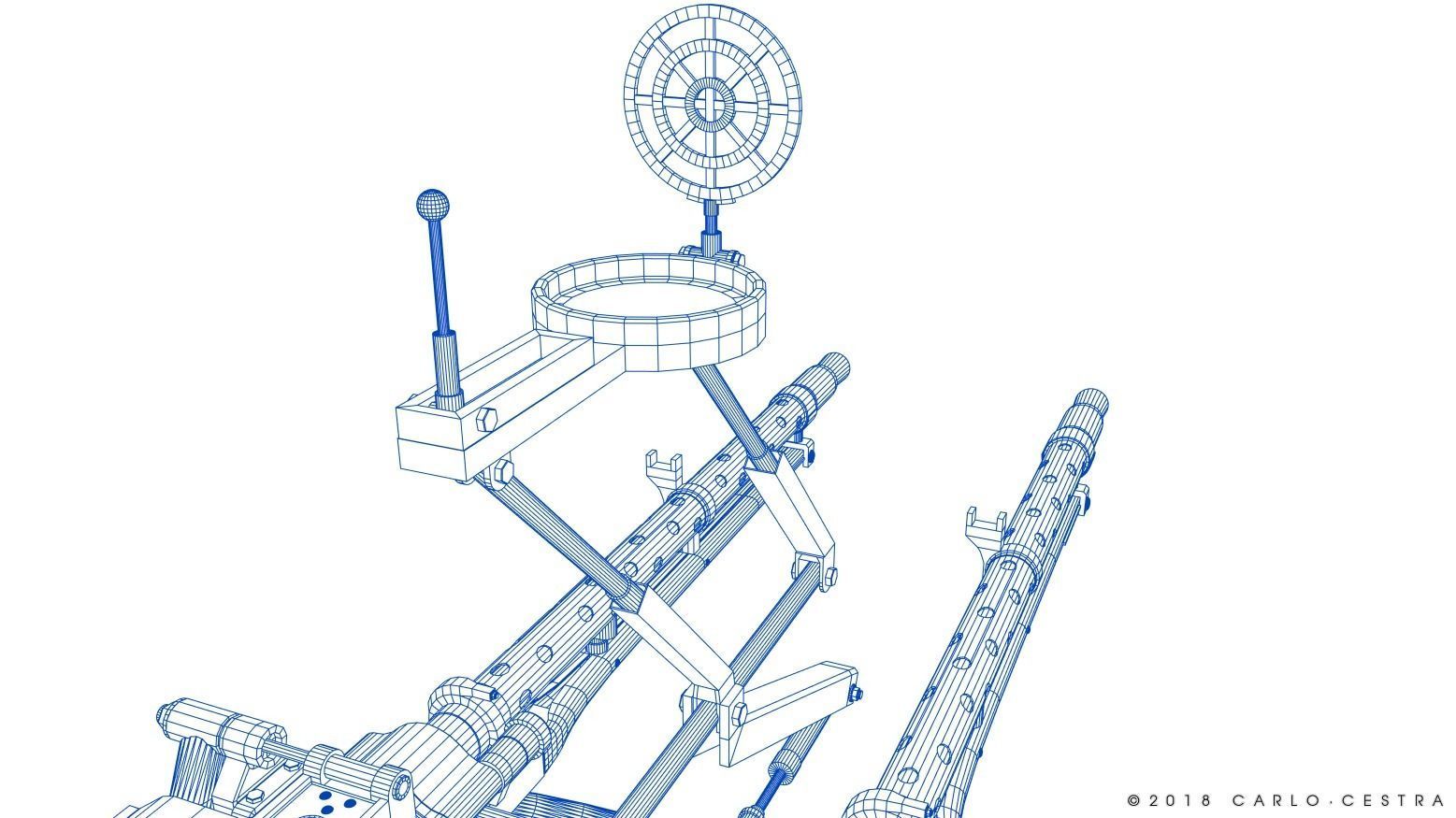 MG34 Zwillingsockel36 A Low-poly 3D model_42