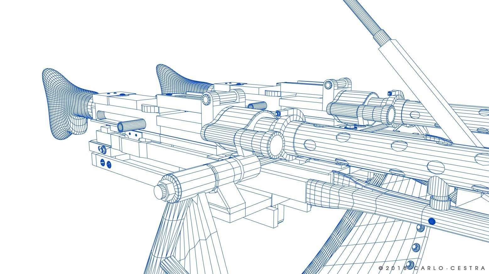 MG34 Zwillingsockel36 A Low-poly 3D model_38