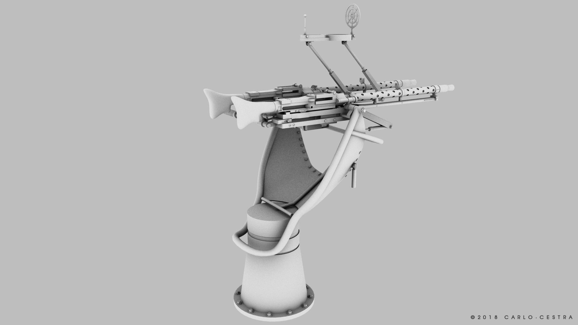 MG34 Zwillingsockel36 A Low-poly 3D model_16