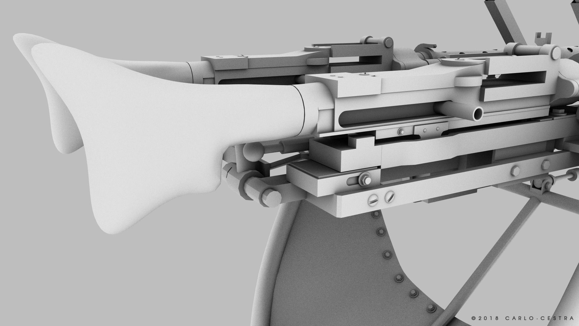 MG34 Zwillingsockel36 A Low-poly 3D model_28