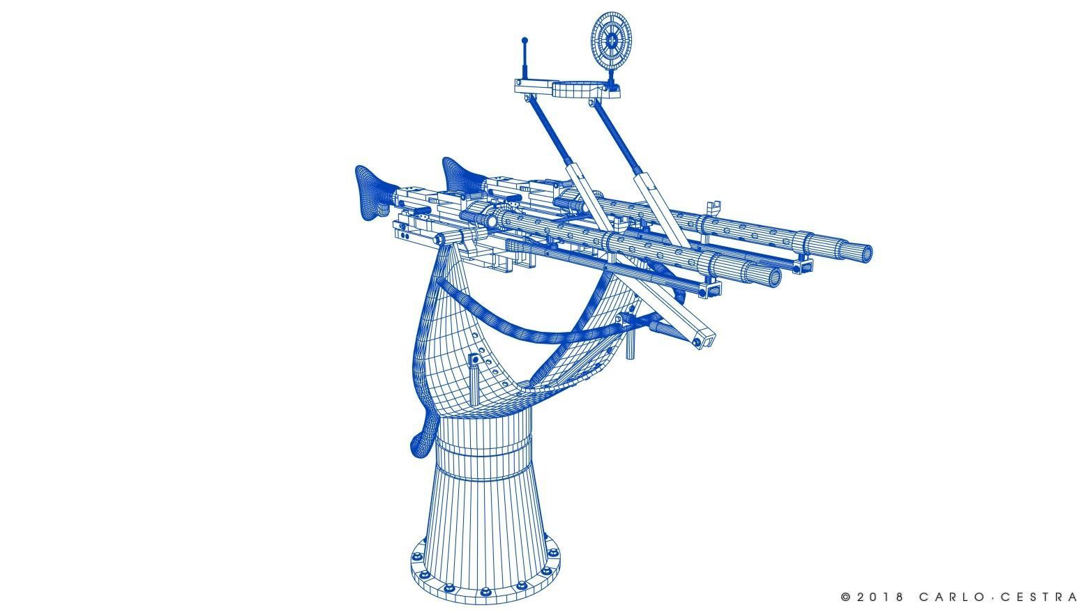 MG34 Zwillingsockel36 A Low-poly 3D model_31