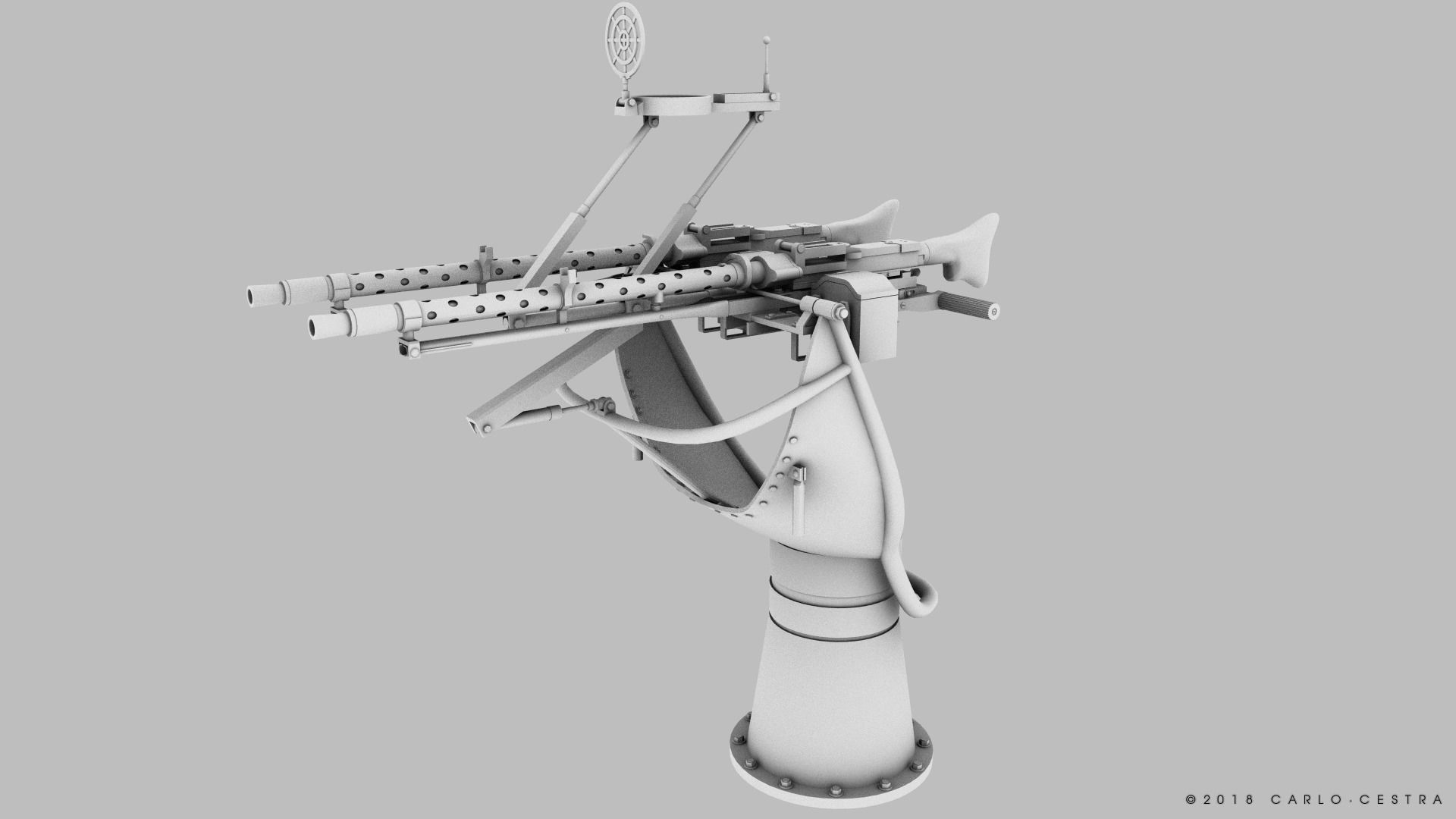 MG34 Zwillingsockel36 A Low-poly 3D model_18