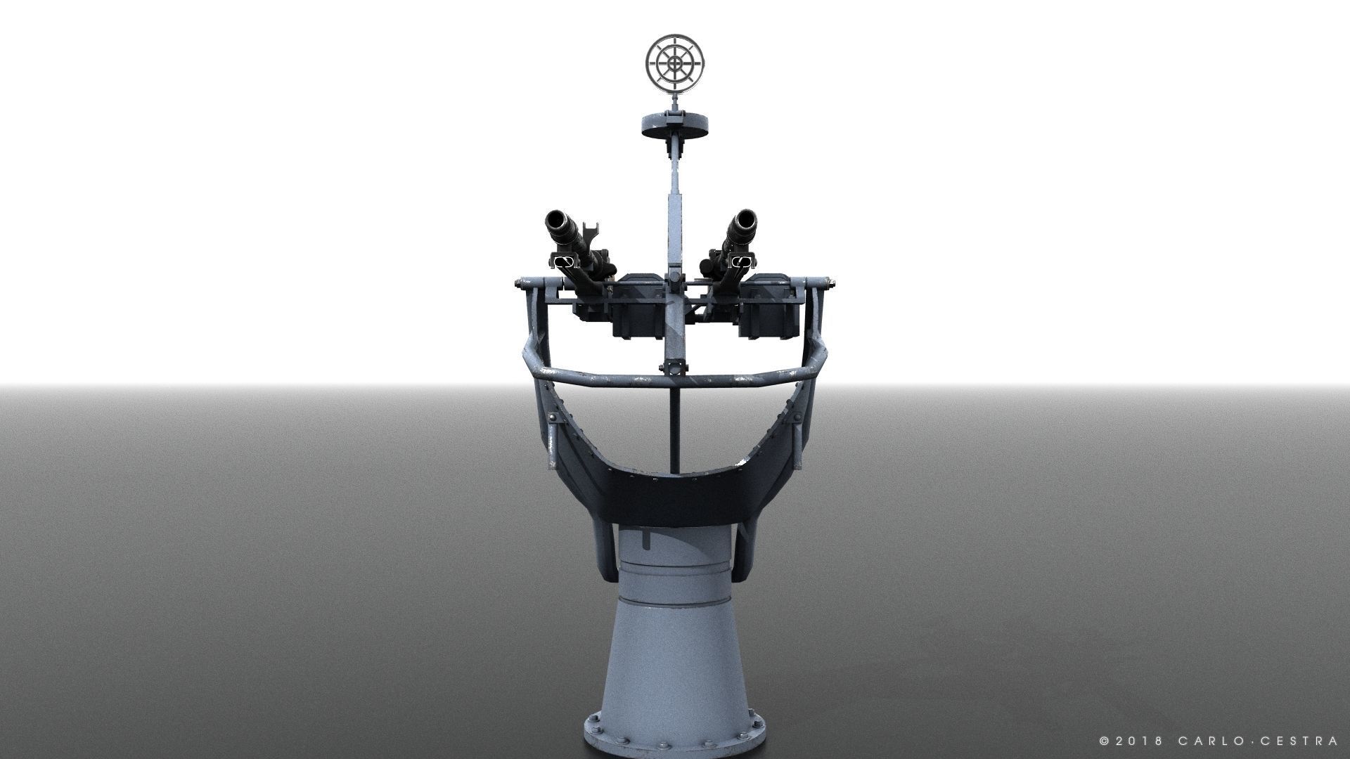 MG34 Zwillingsockel36 A Low-poly 3D model_13