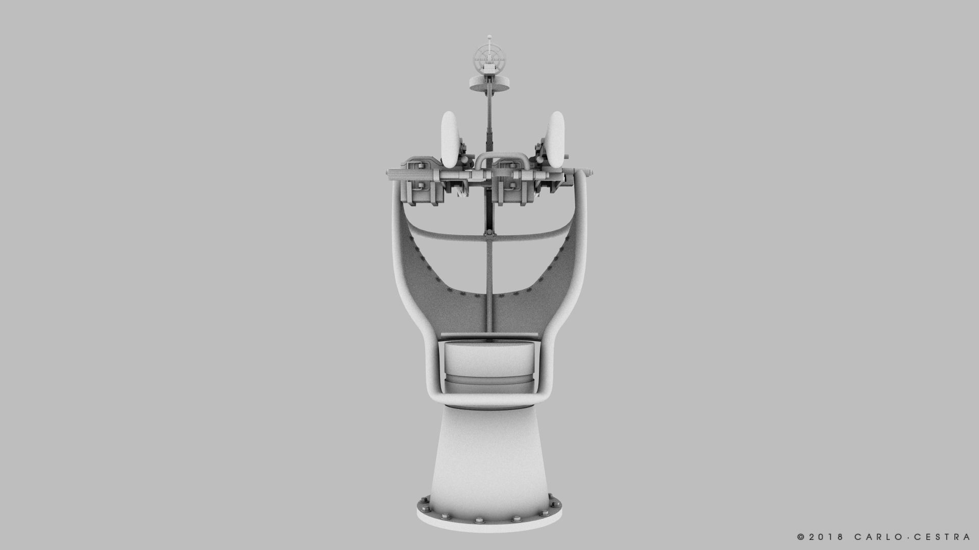 MG34 Zwillingsockel36 A Low-poly 3D model_25