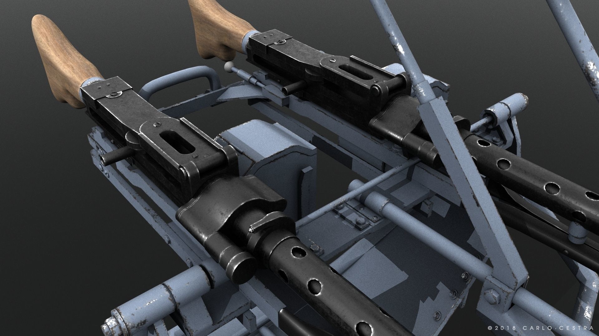 MG34 Zwillingsockel36 A Low-poly 3D model_7