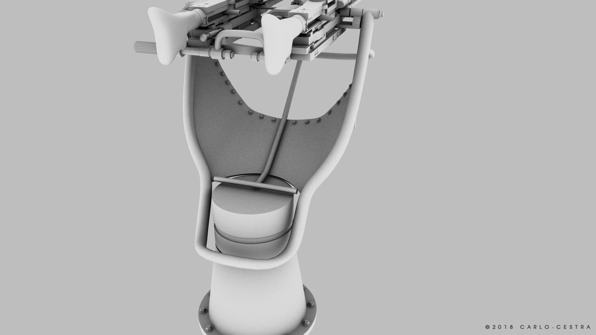 MG34 Zwillingsockel36 A Low-poly 3D model_22