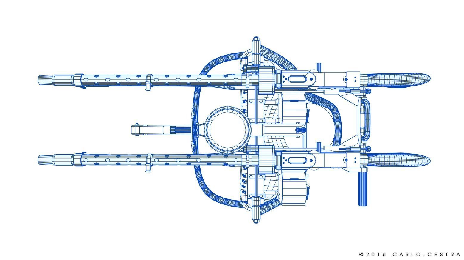 MG34 Zwillingsockel36 A Low-poly 3D model_32