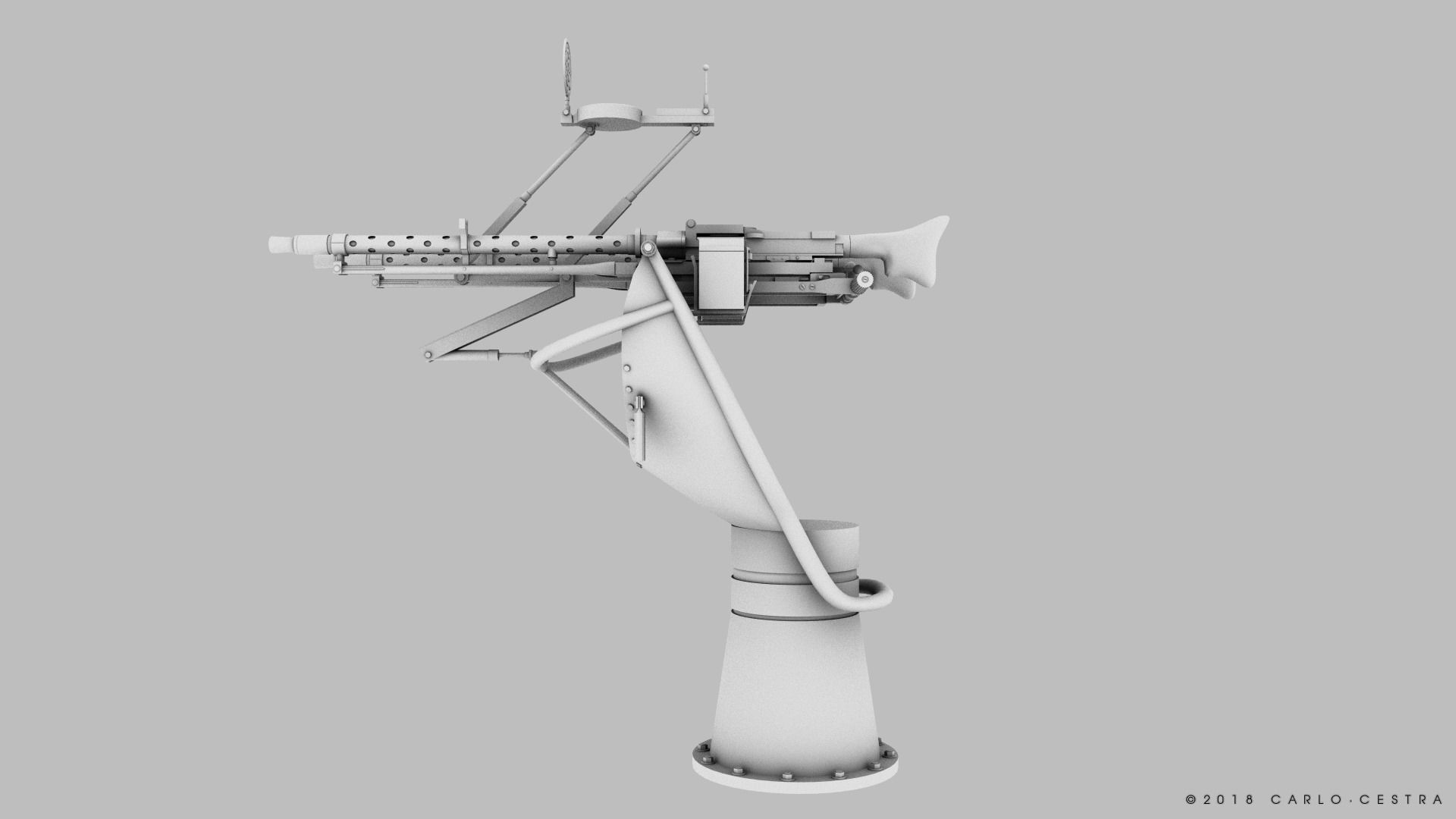 MG34 Zwillingsockel36 A Low-poly 3D model_26