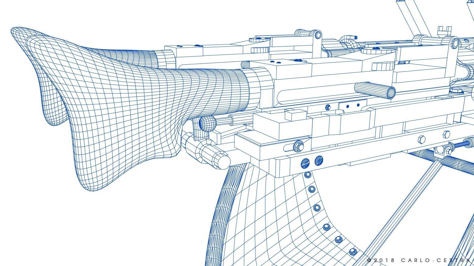 MG34 Zwillingsockel36 A Low-poly 3D model_40