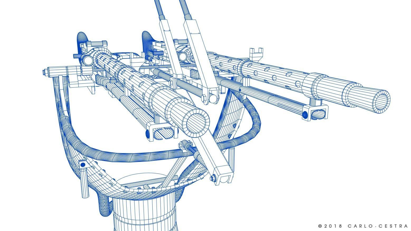 MG34 Zwillingsockel36 A Low-poly 3D model_34