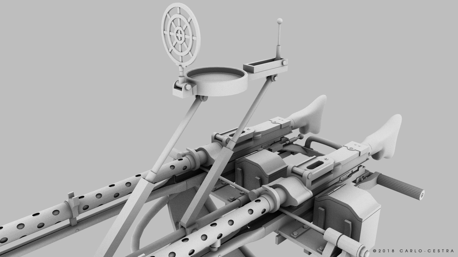 MG34 Zwillingsockel36 A Low-poly 3D model_19