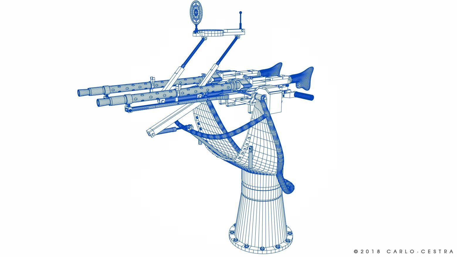 MG34 Zwillingsockel36 A Low-poly 3D model_37
